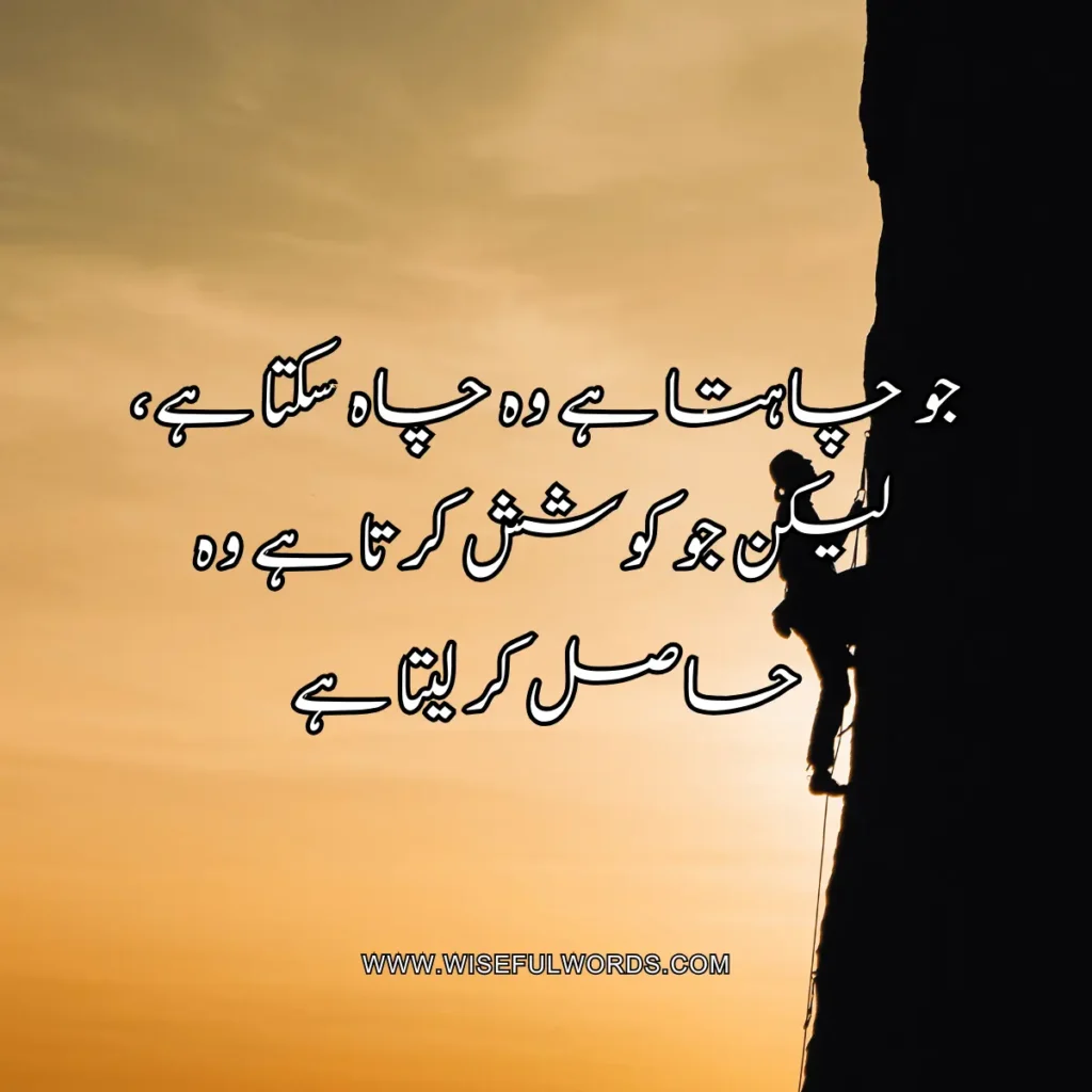 He who desires can achieve, but he who strives attains. motivational quote in urdu